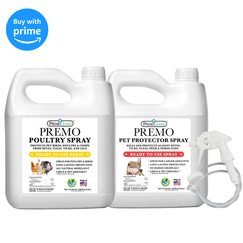 Poultry Spray 128 oz & Pet 128 oz | 20% Off Treatment Bundle | Premo Guard