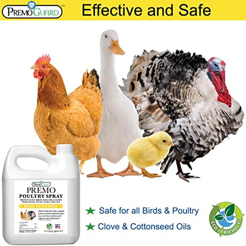 Poultry Spray 128 oz - All Natural Non Toxic - Plant Based All Natural Non-Toxic - By Premo Guard - Premo Natural Products 