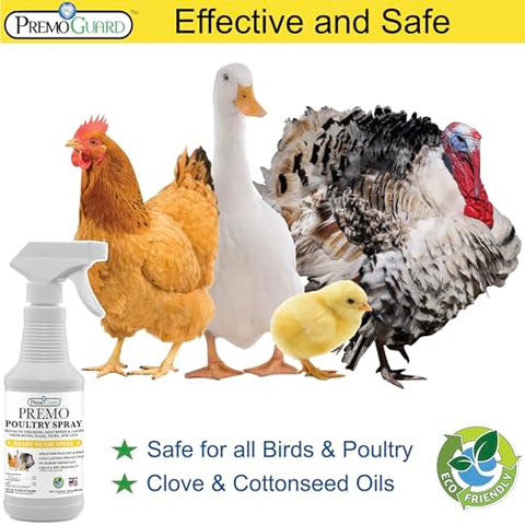 Poultry Spray 16 oz - Plant Based All Natural Non-Toxic - By Premo Guard - Premo Natural Products 
