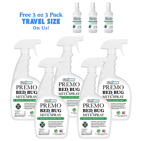 5 x 24 oz Bed Bug and Mite Killer | Plus 3 oz 3pk On Us | 30% Off Treatment Bundle | Premo Guard