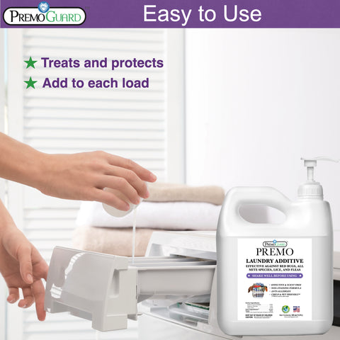 Bed Bug & Mite Killer Laundry Additive - 64 oz - All Natural Non-Toxic - By Premo Guard - Premo Natural Products 