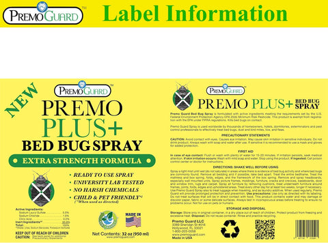 Bed Bug Plus  - All Natural Non-Toxic - By Premo Guard - Premo Natural Products 