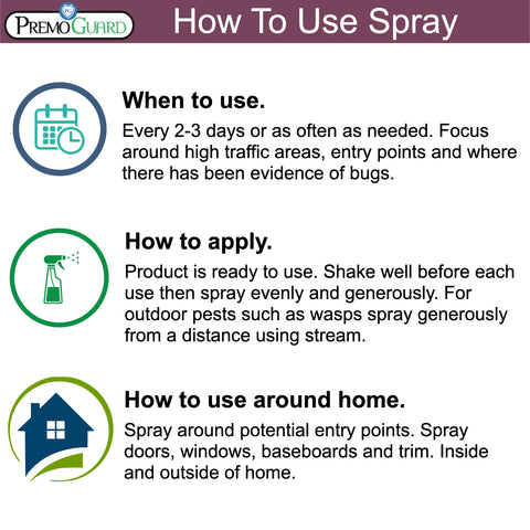 All Purpose Pest Control Spray - 32 oz -Plant Based All Natural Non-Toxic - By Premo Guard - Premo Natural Products 