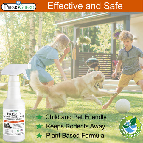 Rodent Repellent Spray - 32 oz - Plant Based All Natural Non-Toxic - By Premo Guard - Premo Natural Products 