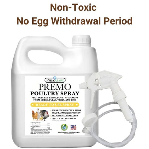 Poultry Spray 128 oz - All Natural Non Toxic - Plant Based All Natural Non-Toxic - By Premo Guard - Premo Natural Products 