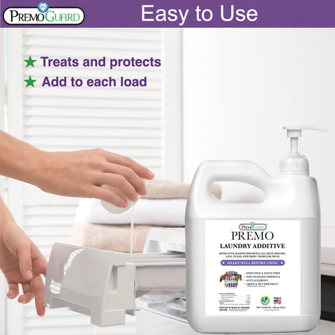 Bed Bug & Mite Killer Laundry Additive - 128 oz - All Natural Non-Toxic - By Premo Guard - Premo Natural Products 