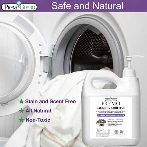 Bed Bug & Mite Killer Laundry Additive - 128 oz - All Natural Non-Toxic - By Premo Guard - Premo Natural Products 