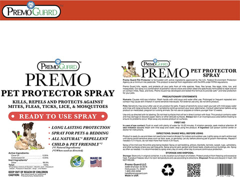 Pet Protector 16 oz - Plant Based All Natural Non-Toxic - By Premo Guard - Premo Natural Products 