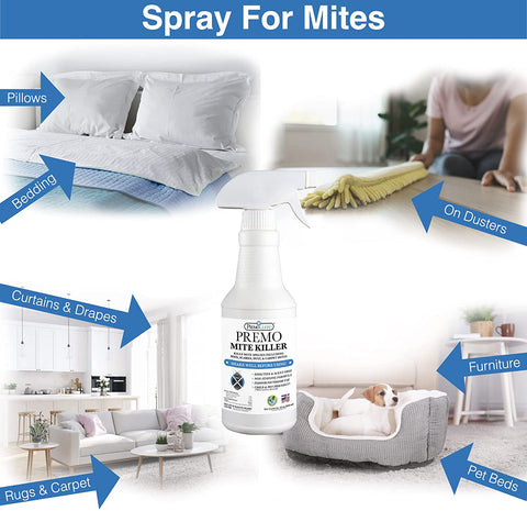Mite Killer Spray 32 oz - All Natural Non-Toxic - By Premo Guard - Premo Natural Products 