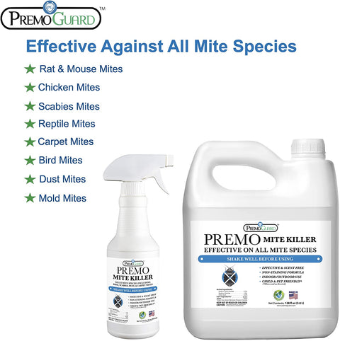 Mite Killer Spray 32 oz - All Natural Non-Toxic - By Premo Guard - Premo Natural Products 